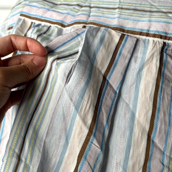 Samsoe Samsoe Alfrida Pastel Blue Striped Button Front Shirt Women's Size XXS - Picture 8 of 10